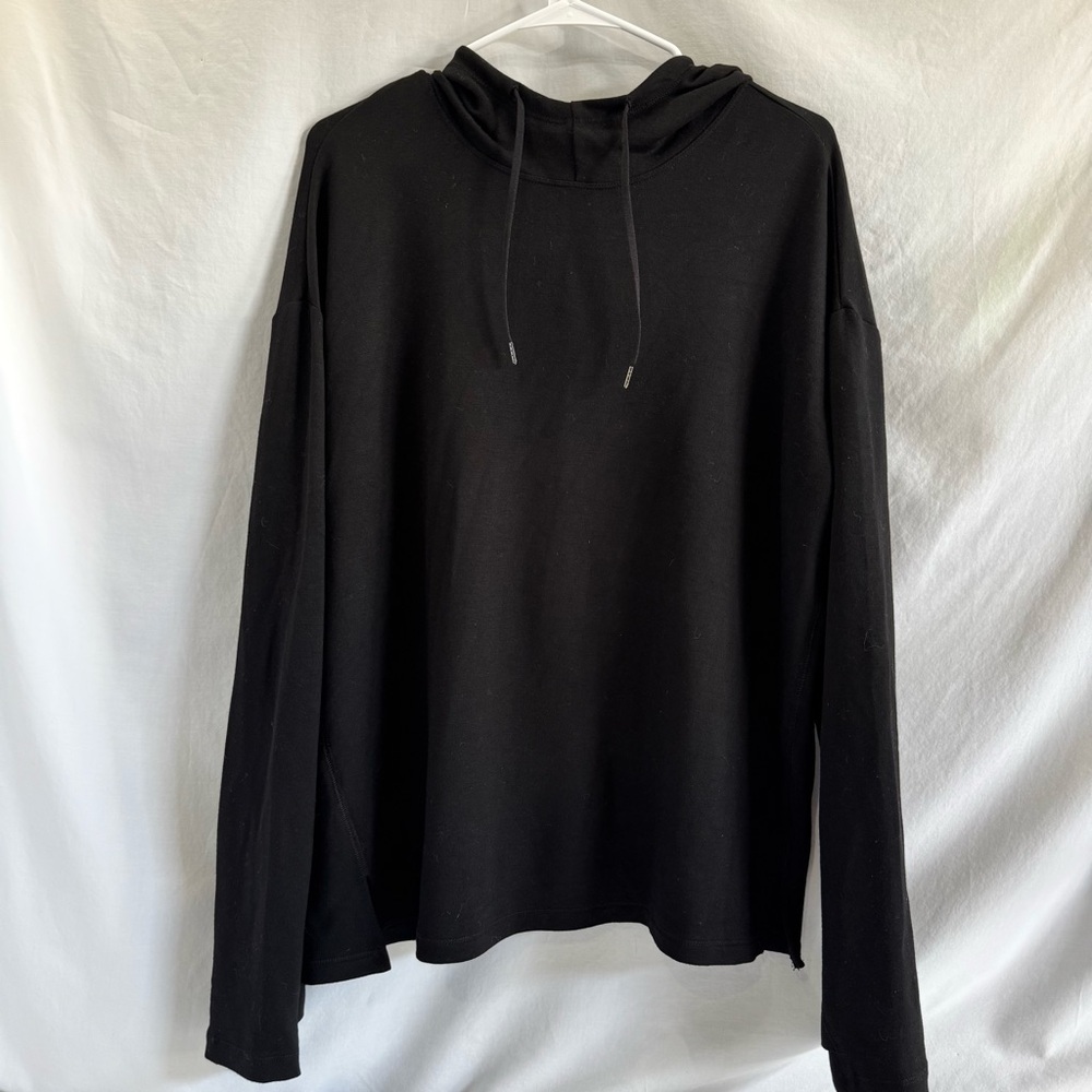 Athletic Works Black Lightweight Pullover Hoodie Activewear Straight bottom XL